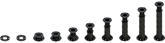 Višinsko nastavljivi distančniki za dvignjena tla